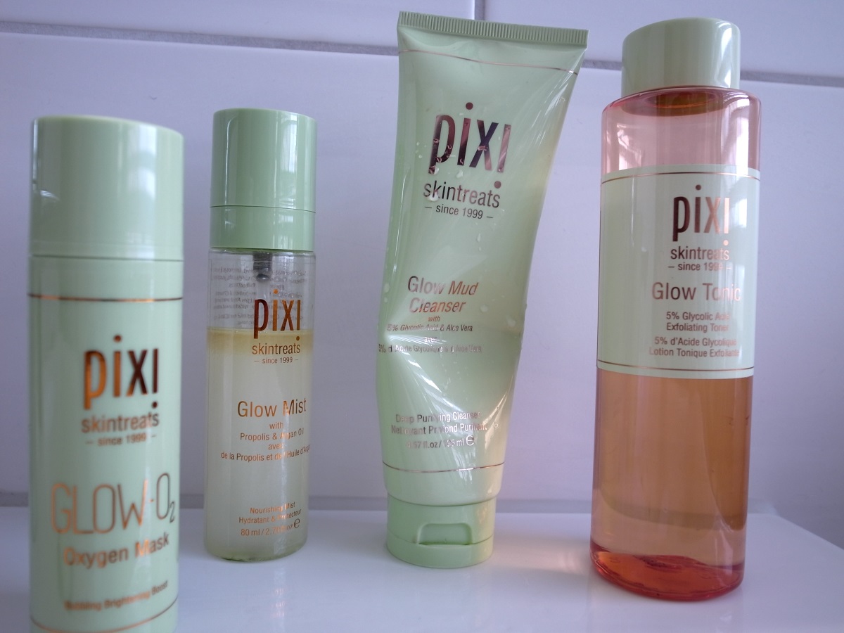 PIXI Beauty Glow Tonic, Glow Mud Cleanser, Glow Mist, Glow-O2 Oxygen Mask